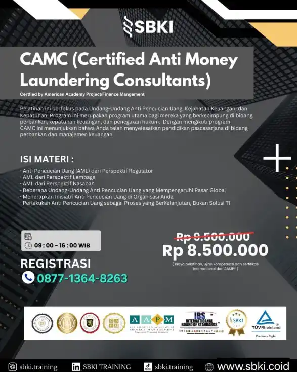 Sertifikasi CAMC Certified Anti Money Laundering Consultants