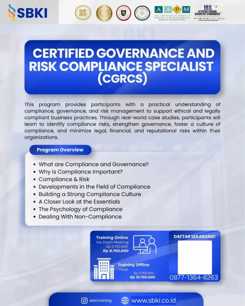 Sertifikasi CGRCS Certified Governance Risk Compliance Specialist