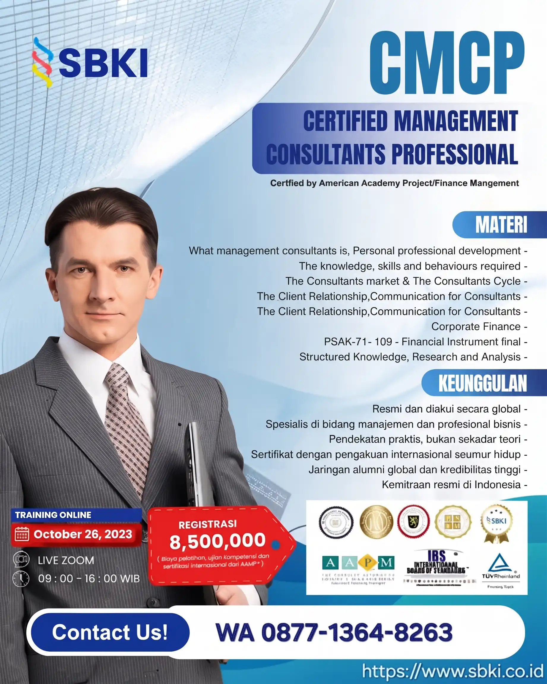 Pelatihan dan Sertifikasi CMCP Certified Management Consultant Professional SBKI
