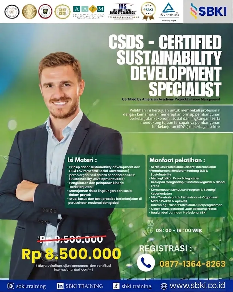 Sertifikasi CSDS Certified Sustainability Development Specialist SBKI